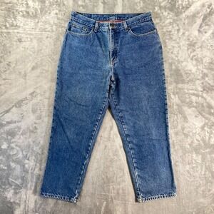 Vintage L.L. Bean Double L Relaxed Fit Flannel Lined Jeans Womens 16P Blue Denim